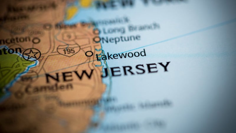 New Jersey state on a map 