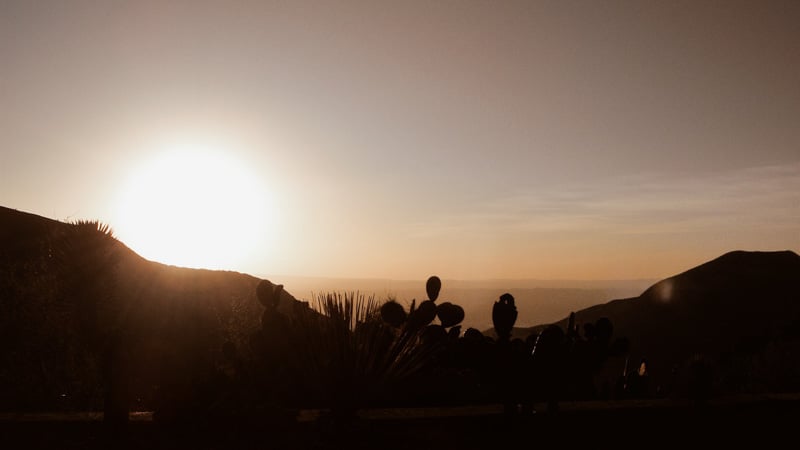 Sunrise view from behind a mountain