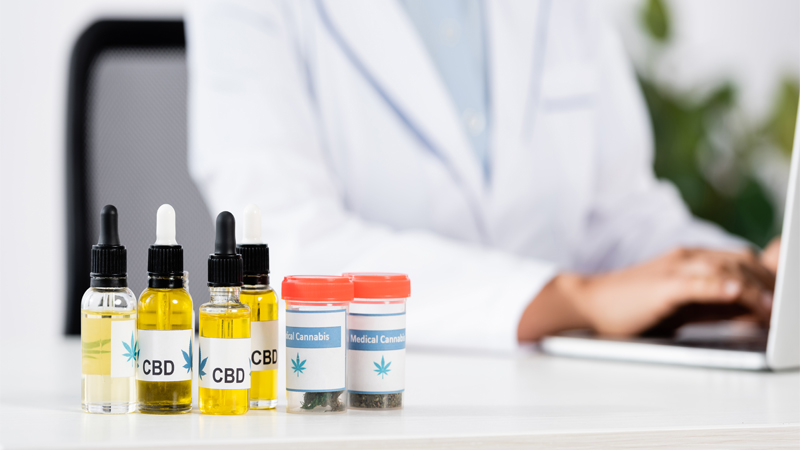 Doctor and CBD oil products